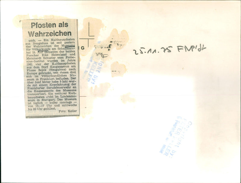 1975 MUSEUMS VOLKERKUNDE BUILDING MODELS FOURTHE WERE BOUGHT WERNER SCHURING - Vintage Photograph