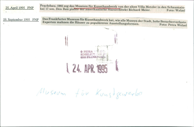 1985 MUSEUMS KUNS SEBAUDE AUER MODELS EXPERTS HIGH FRANKFURT KOSE OPEN - Vintage Photograph