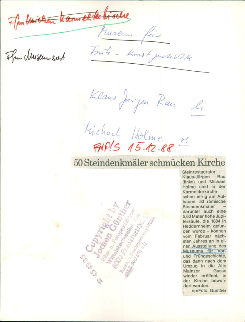 1988 MUSEUMS FRUHGESEN BUILDINGS EXHIBITION AREA FILM MICHAEL - Vintage Photograph