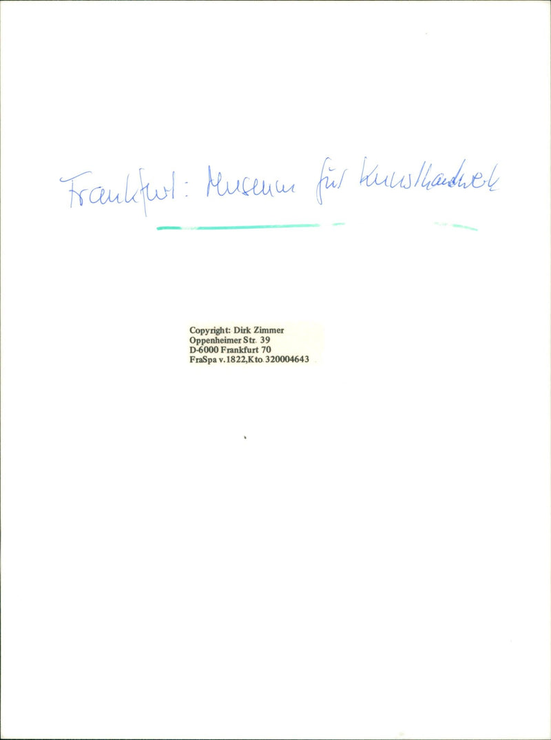 MUSEUMS KUNS SEBAUDE AUER MODELS FRANKFURT FUR HUSEUM DIRK ZIMMER OPPENHEIM - Vintage Photograph