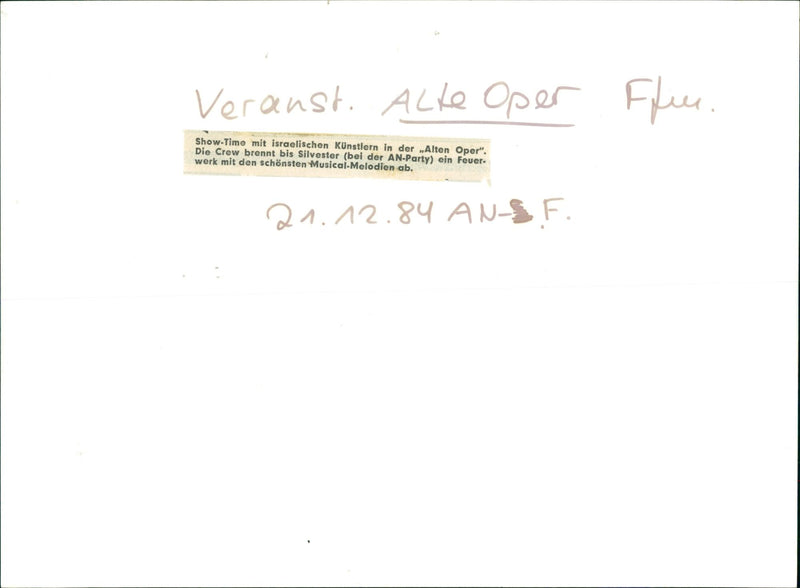 1984 OPERA VERANST CHIEDENE OLD MELODIES FIRE MUSICAL CREW YEARS PARTY GENTLEMAN - Vintage Photograph