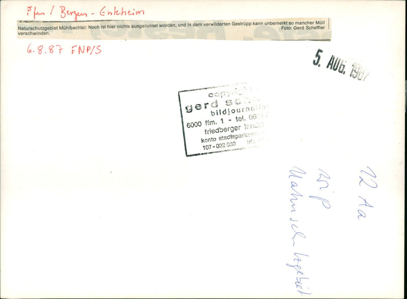 1987 TURRET PROTECTED AREAS DIFFERENT BERGEN ENKHEIM NATURE RES - Vintage Photograph