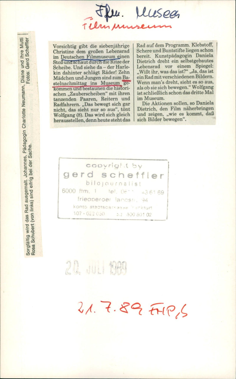 1989 MUSEUMS FILMMUSEUM BUILDING INSIDE HUSSTELLUNGEN LATERNA - Vintage Photograph