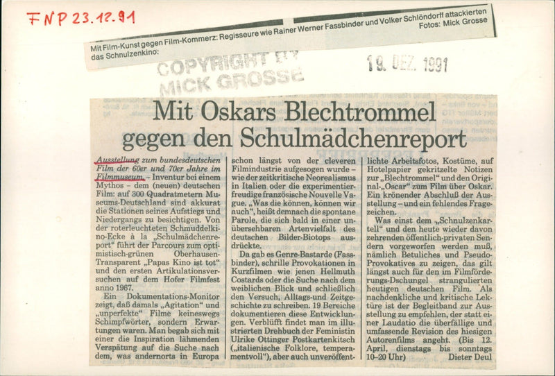 1991 MUSEUMS FILMMUSEUM BUILDING INSIDE HUSSTELLUNGEN LATERNA NAGI - Vintage Photograph