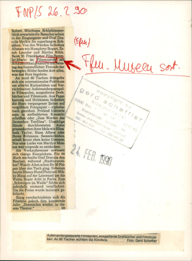 1990 MUSEUMS FILMMUSEUM BUILDING INS GRAF MARILYN ROBERT LEANDER - Vintage Photograph