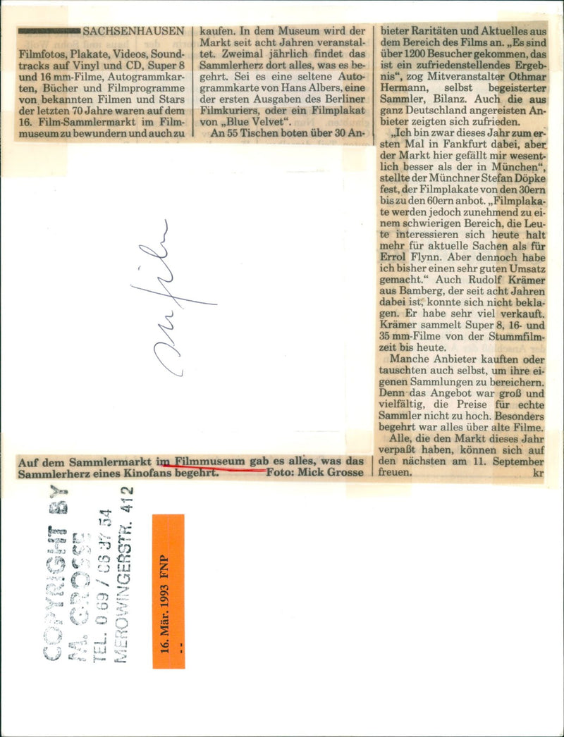 1993 MUSEUMS TILMMUSEUM BUILDINGS INSIDE EXHIBITIONS LATERNA FILM - Vintage Photograph