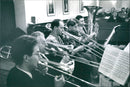 LUSIC MUSIC LOCATION THERE TROMBONE TROMBONES - Vintage Photograph