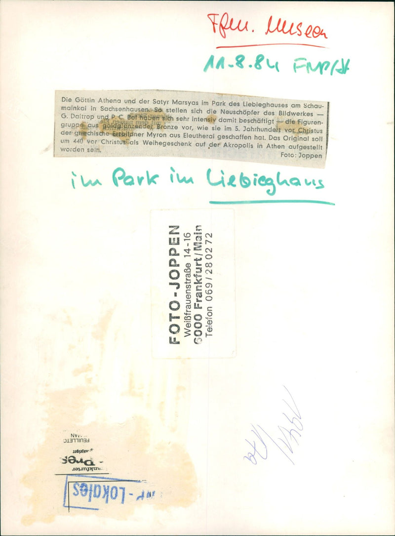 1984 MUSEUMS LIEBIEG BUILDINGS AUEN MODELS FIGURES SCULPTURE CAFE CHEISTUS SACHS - Vintage Photograph