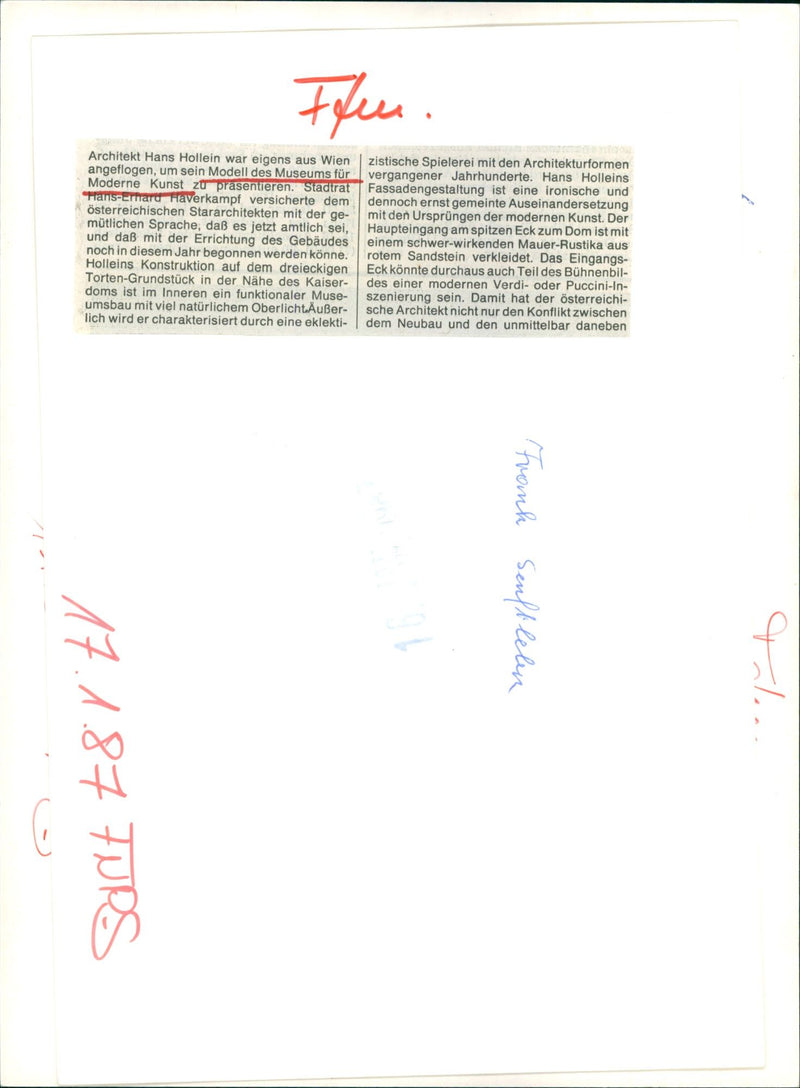 1987 MUSEUMS MODERN KUNS BUILDINGS MODELS CISTIC NOW COUNCIL STAR DESI - Vintage Photograph