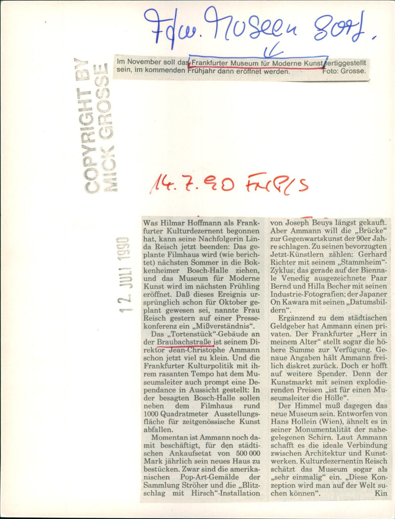 1990 MUSEUMS MODERN KUNS BUILDINGS MODELS FRANKFURT JEAN - Vintage Photograph