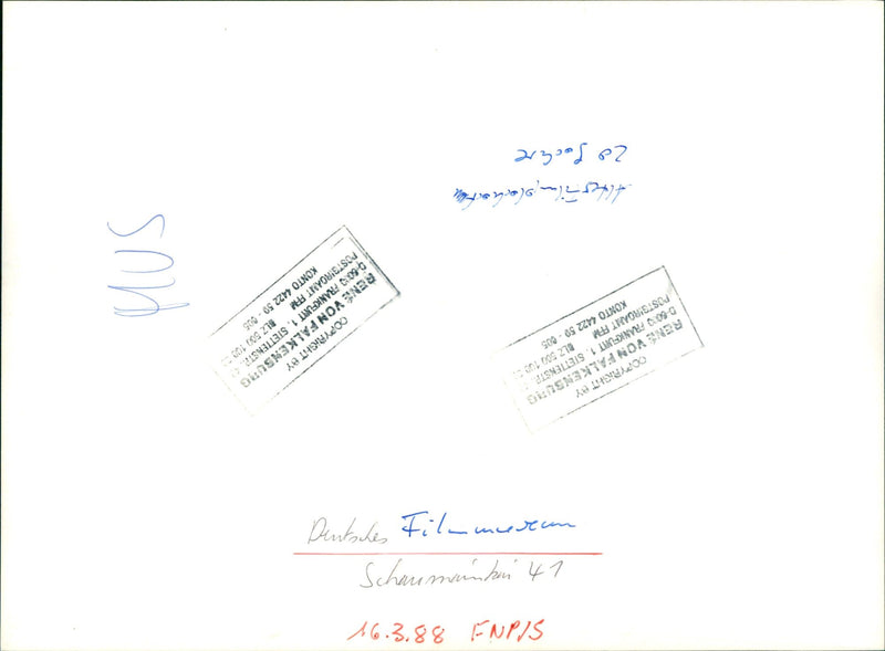 MUSEUMS FILMMUSEUM BUILDING INSIDE HUSSTELLUNGEN LATERNA NAGICA REN FALKENB - Vintage Photograph