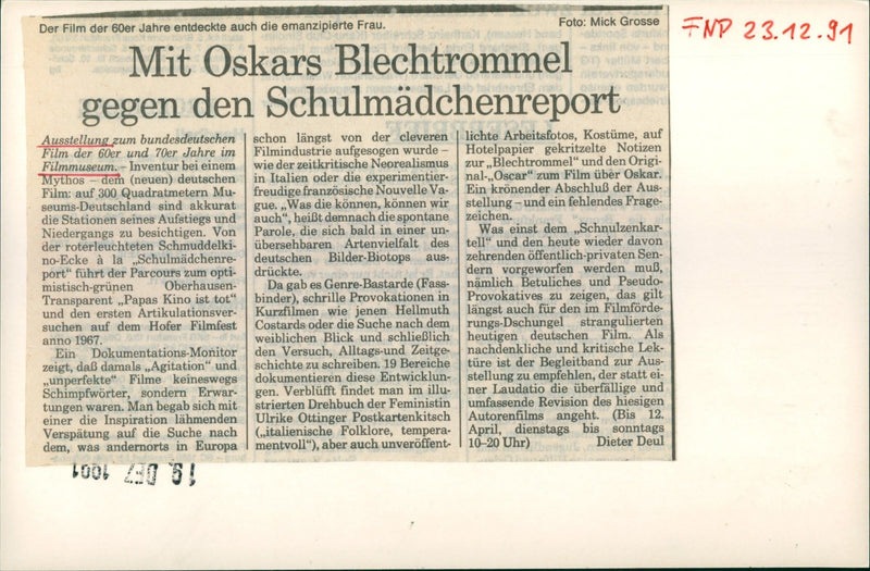 1991 MUSEUMS FILMMUSEUM BUILDING INSIDE HUSSTELLUNGEN LATERNA NAGI - Vintage Photograph