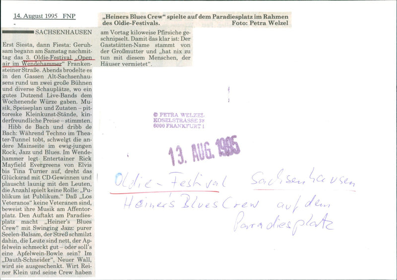 1905 LUSIC MUSIC LOCATION THERE HEINERS BLUES FESTIVAL JAZZ - Vintage Photograph