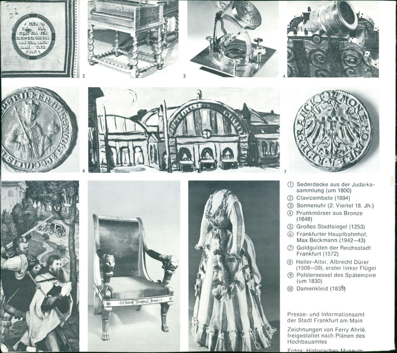 1908 ZUSEEN HISTO REBAUDE QUARTER FRANKFURT SUNDIAL CLEO FILM - Vintage Photograph