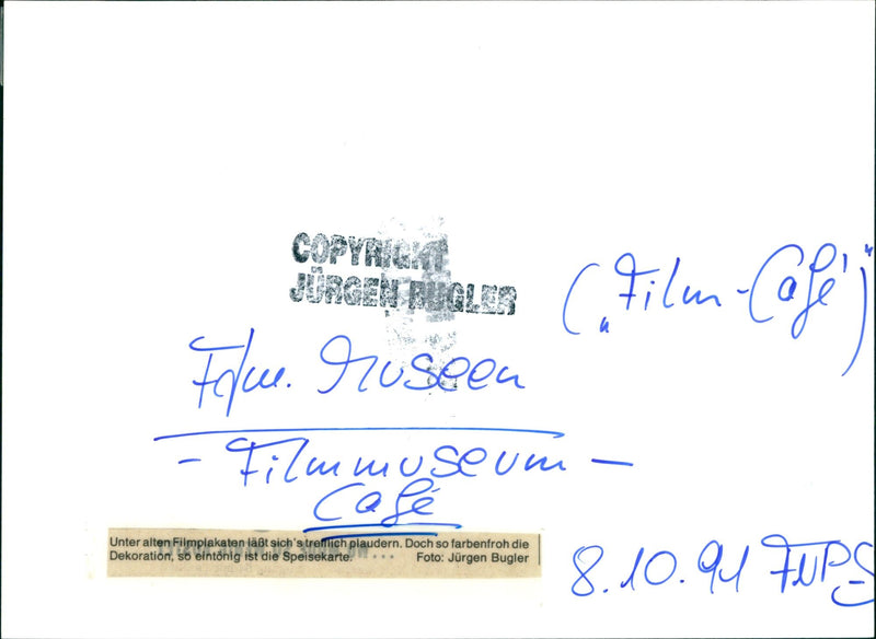 1994 MUSEUMS FILMMUSEUM CAFE FALUE INTER OLD MOVIE POSTERS LAT ITS - Vintage Photograph
