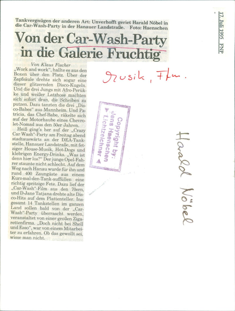 1995 LUSIC MUSIC LOCATION THERE AND CHOSE NOBEL FILM - Vintage Photograph