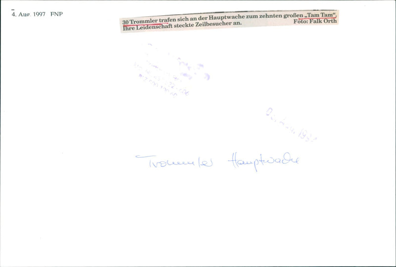 LUSIC MUSIC LOCATION THERE DRUMMERS MET MAIN GUARD TENT - Vintage Photograph