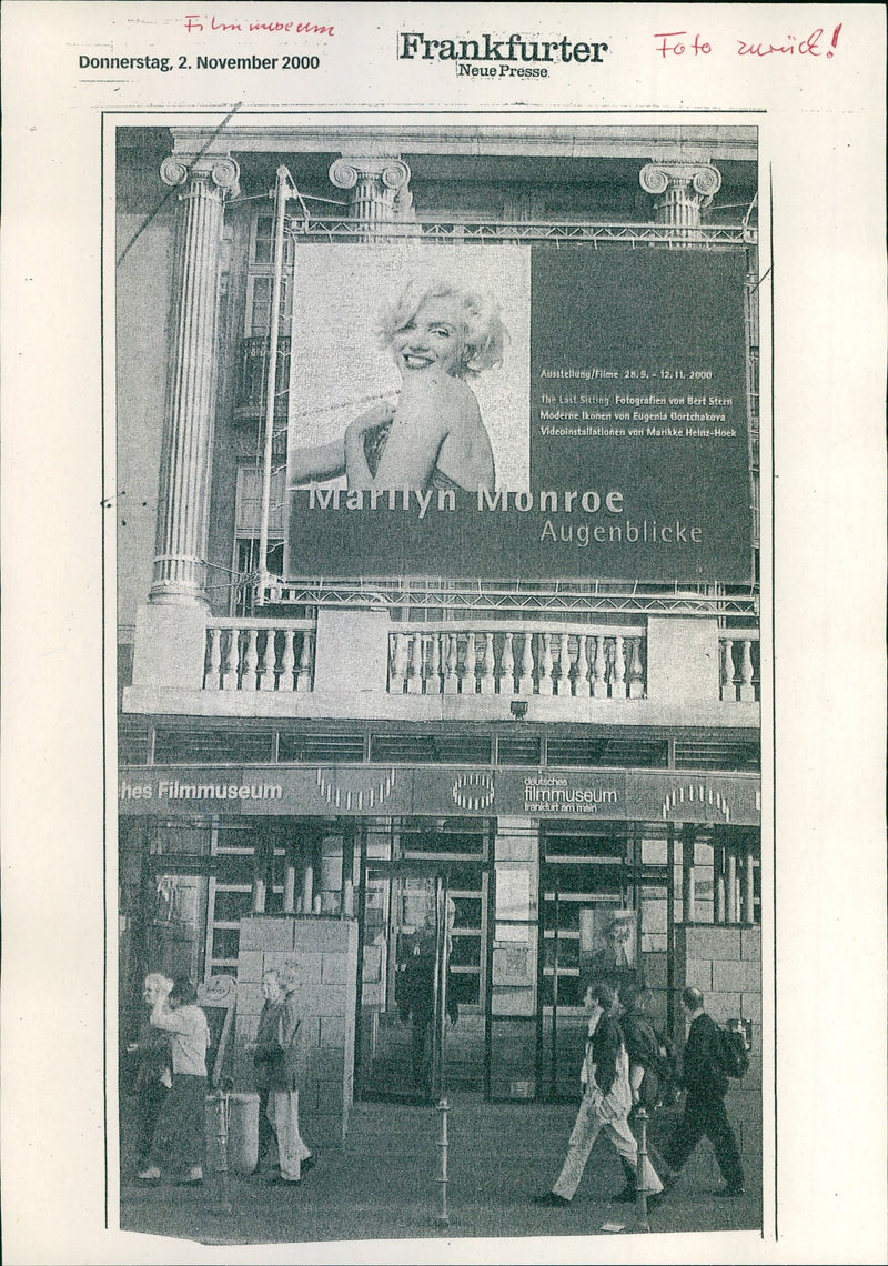 MUSEUMS FILM MUSEUM BANDS AUEN DELL COURSE CINEMA FFWKIN FILM WEBE MONROE - Vintage Photograph