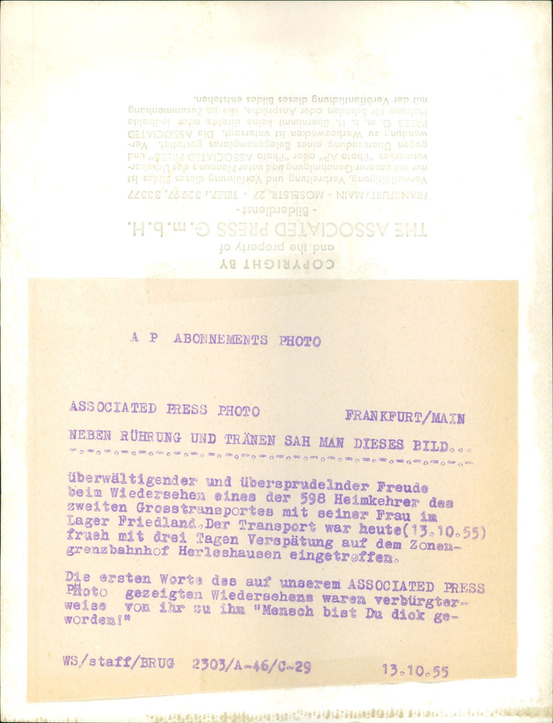 TKRIEG CIMKEHRER ASSOCIATED GOGJEN SENDING STATI PRESS - Vintage Photograph