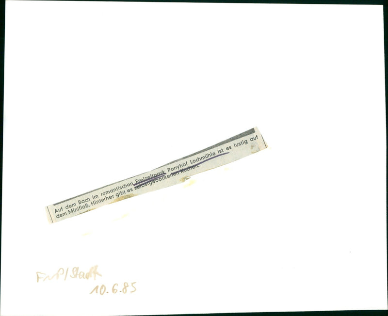 1985 PARKS MUHLE WEHRHE STREAM ROMANTIC AMUSEMENT PARK FILM - Vintage Photograph