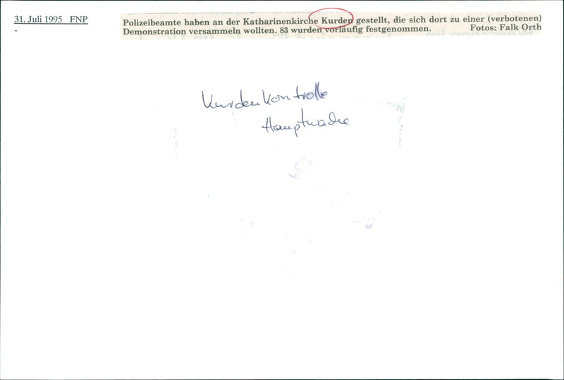 DEMONSTRATIONS HINGERSHEK POLICE OFFICERS HAVE PRESENTED CATHOLI FILM - Vintage Photograph