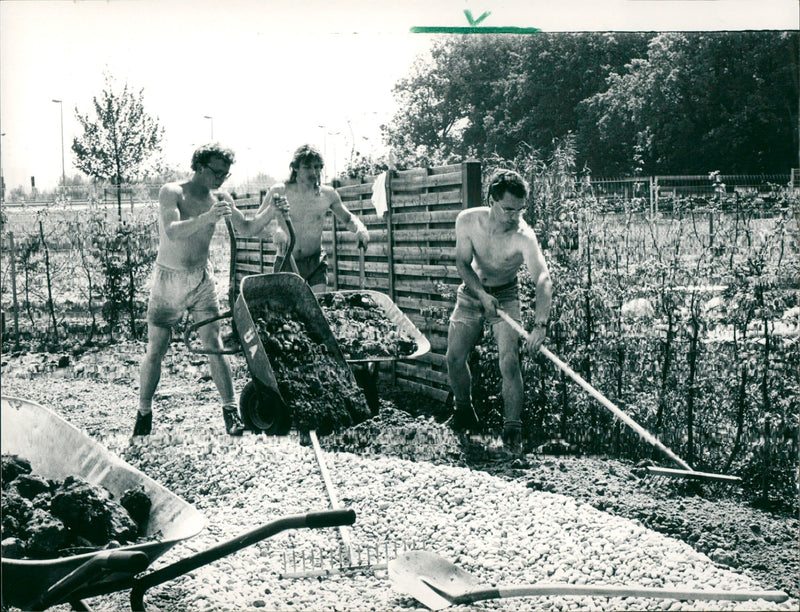 1989 BUN DESGARTENSHOW PROJECT WHEELBARROWS GARDENER FILM - Vintage Photograph