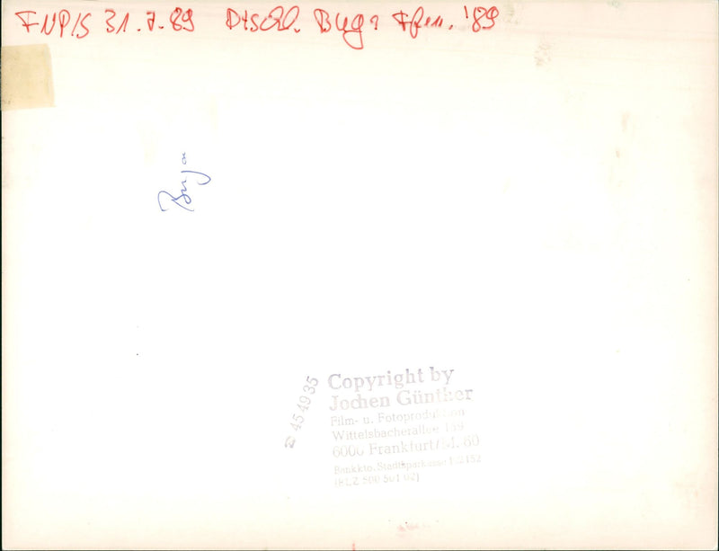1989 RTEN DISRO BUGA TIFON BUJAN JOCHEN GUNIKER FILM PHOTO PRODUCTS - Vintage Photograph