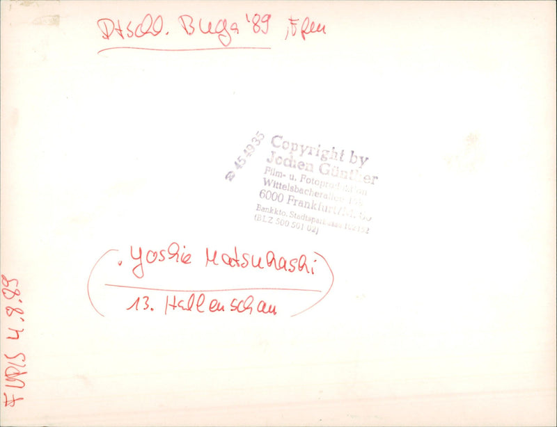 RTEN BUGS FEU JOCHEN GUNTER FILM FOTOPROLON WITTELSBACHERA - Vintage Photograph