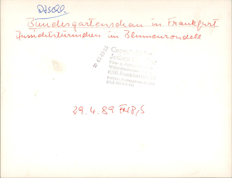 1989 FRTEN FILM WITTELSBACHERA FRANKFURT MCO BANKKTO STADTSPARKASSE LBLZ - Vintage Photograph