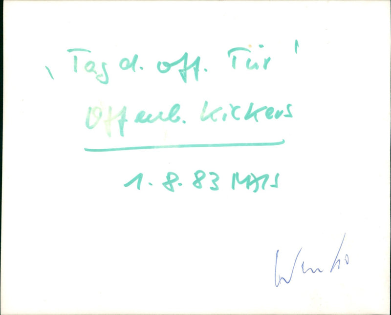 1983 OPEN BACHER KICK EDENES SONG GERMAN MUSICIAN TUR OFFEUB - Vintage Photograph