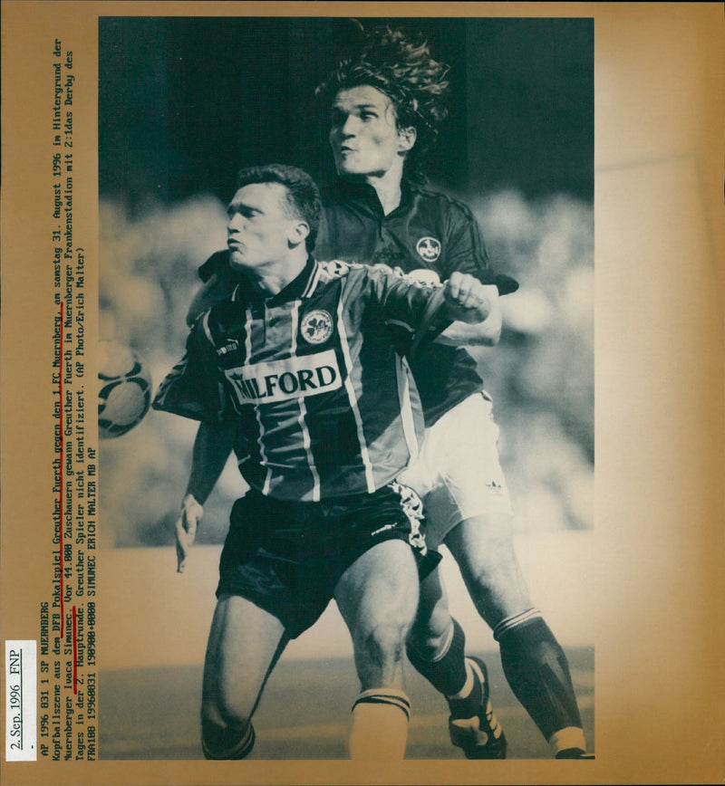 1996 GREUTHER FUERTH WON NUERNBERGER FRANKENSTADION DERBY ERICH - Vintage Photograph