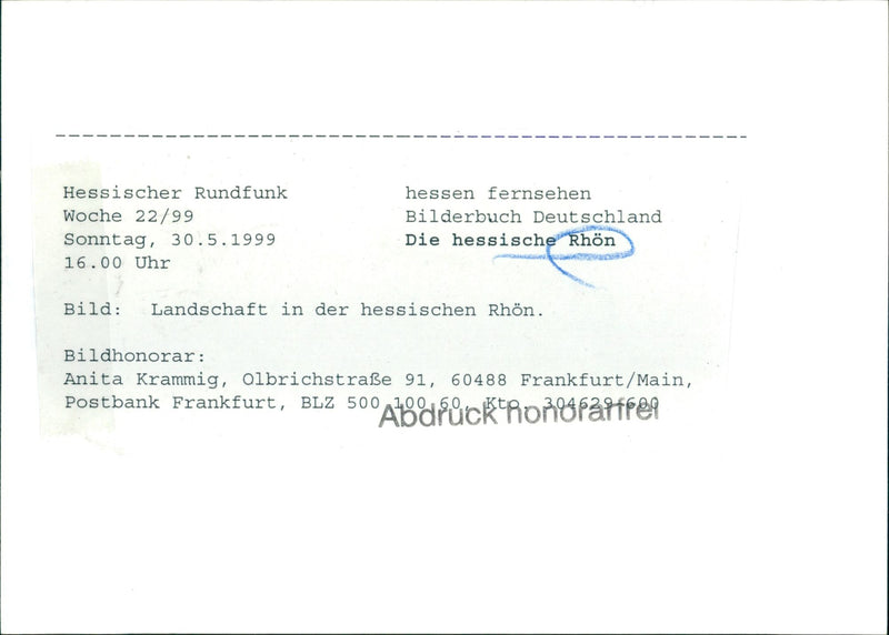 1999 LANDSCAPES HESSISCHE RHON LANDSCHAFT DER HESSISCHEN LANDSCAPE - Vintage Photograph