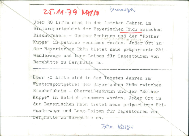 1979 LANDSCAPES UBER LIFTS HAVE BEEN PUT INTO OPERATION RECENT YEARS - Vintage Photograph