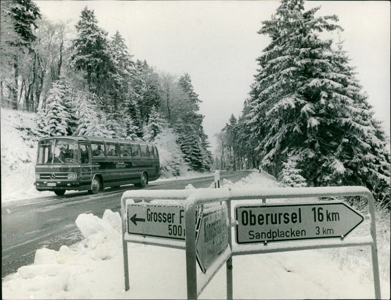 Winter road in the Taunus - Vintage Photograph