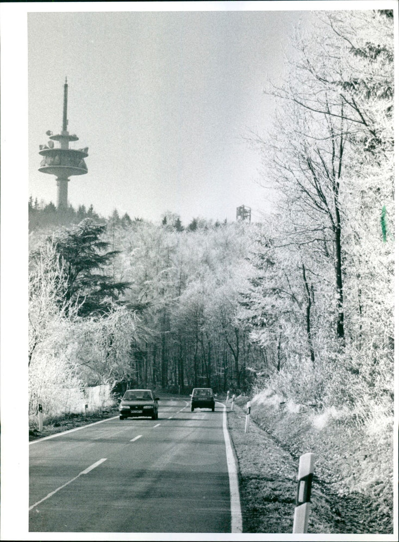Winter road in Germany - Vintage Photograph