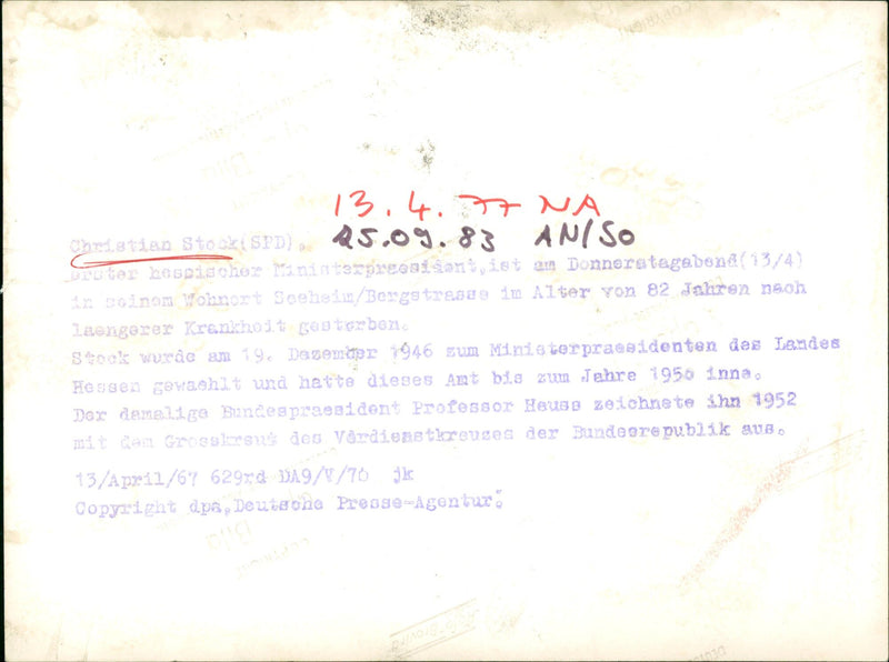 Christian Stock - Vintage Photograph