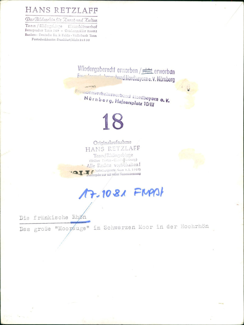 1907 LANDSCAPES HANS RETZLAFF TANN KLONGEBIRGE FRUHER DERLIN - Vintage Photograph