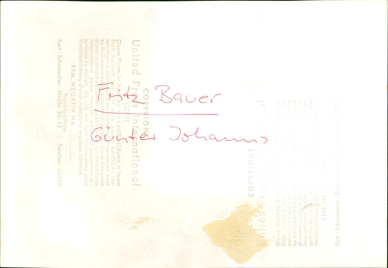 Fritz Bauer and Günter Johanns - Vintage Photograph
