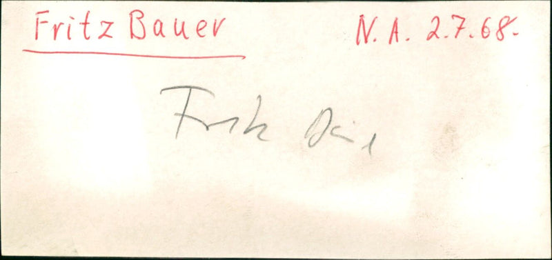 Fritz Bauer - Vintage Photograph
