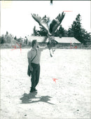 Master falconer with golden eagle - Vintage Photograph