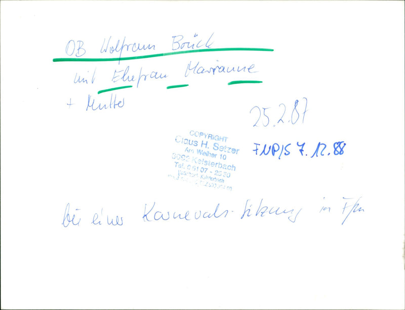 1988 Wolfram fried - Vintage Photograph