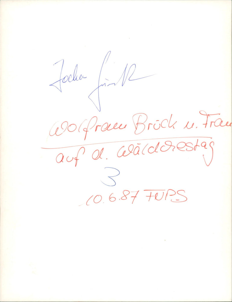 1987 Wolfram Brück and Marianne Falk - Vintage Photograph