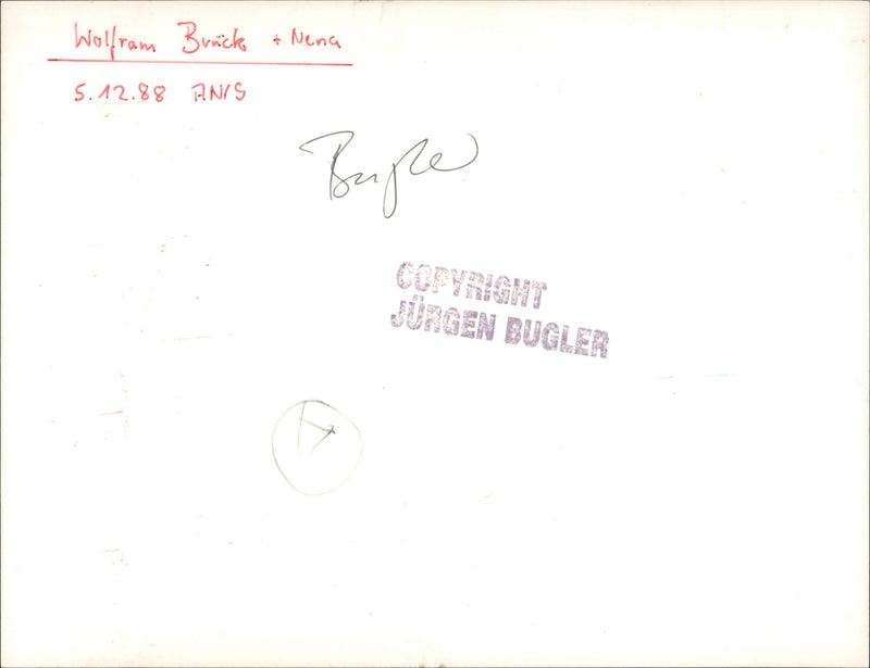 1988 Wolfram Bridge and Nena - Vintage Photograph