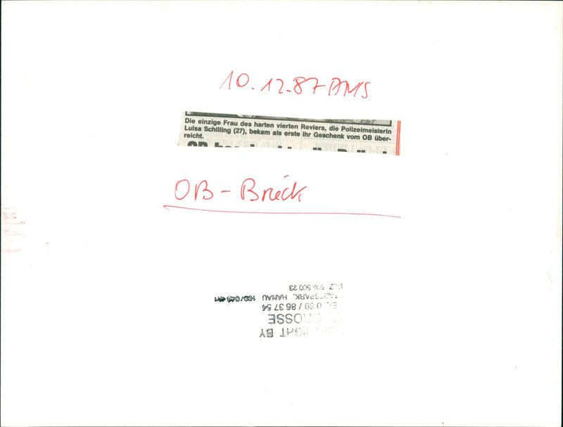 1987 Luisa Schilling - Vintage Photograph