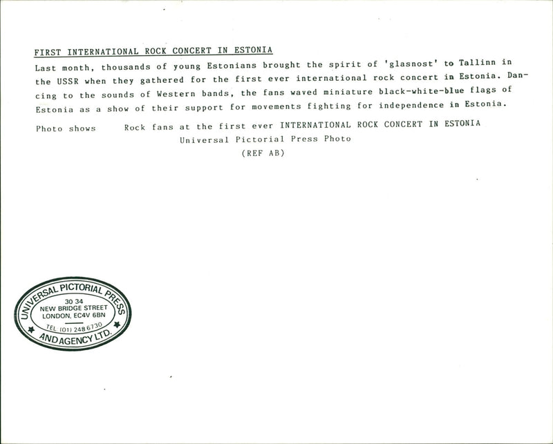 DON ROCK CONCERT INTERNATIONAL PRESS WHITE - Vintage Photograph