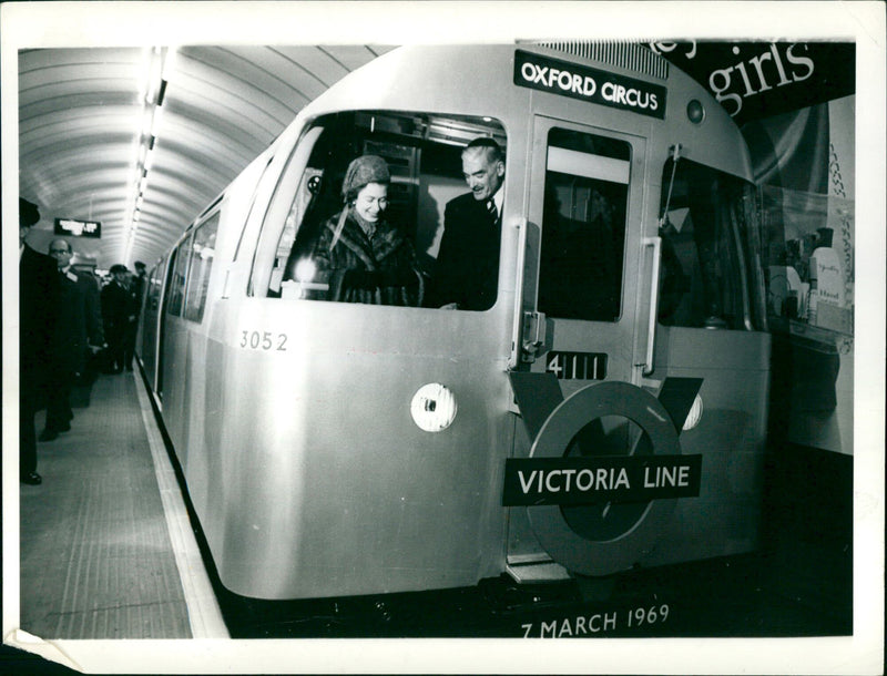 Queen Elizabeth II Rides on the Tube - Vintage Photograph