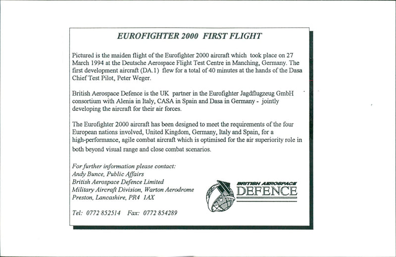 Eurofighter 2000 - Vintage Photograph
