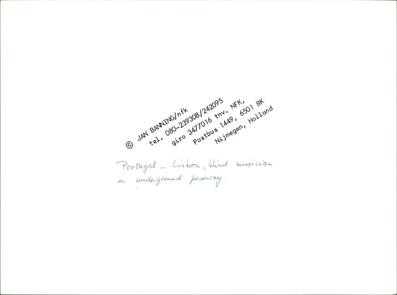 VENDA NESTA ESTACAONIJMEGEN BANNINGI MUSICIAN - Vintage Photograph