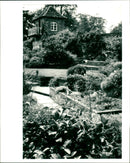 Stone House Cottage Garden - Vintage Photograph