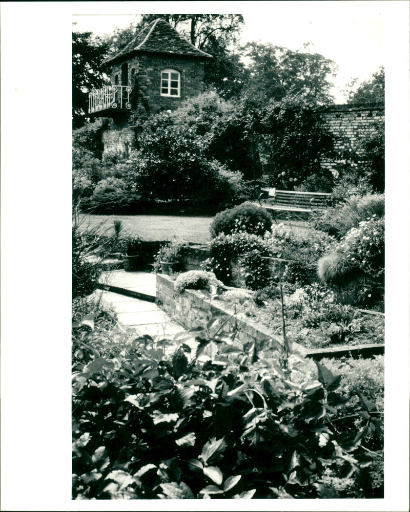 Stone House Cottage Garden - Vintage Photograph